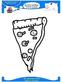 Çocuklar İçin Pizza Boyama Sayfaları 